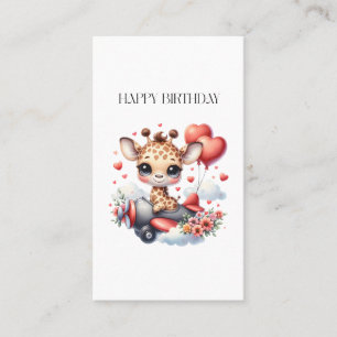 Giraffe Pilot Birthday Business Card