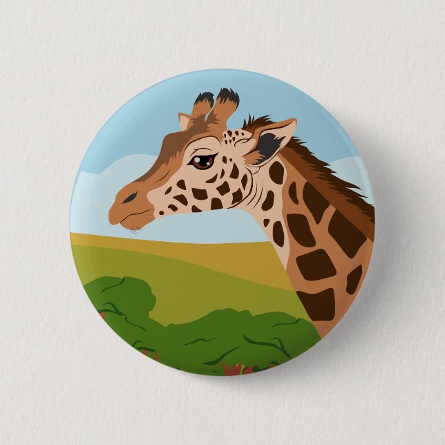 Giraffe Pinback Button (Front)