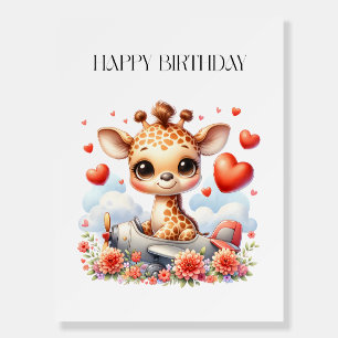 Giraffe Plane Birthday Foam Board