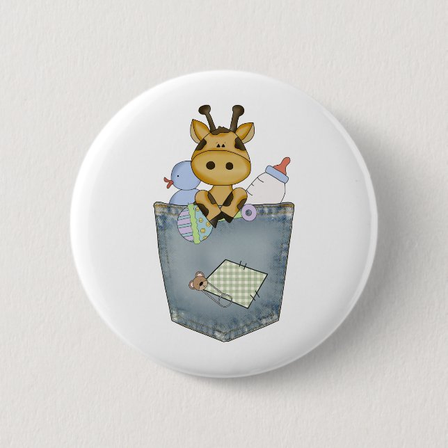 Giraffe pocket pal pinback button (Front)