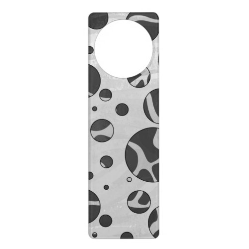 Giraffe Polka Dot Black and Light Gray Print Door Hanger