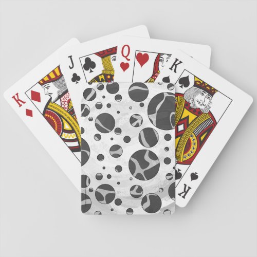 Giraffe Polka Dot Black and Light Gray Print Playing Cards