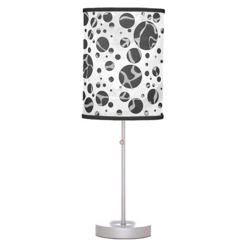 Giraffe Polka Dot Black and Light Gray Print Table Lamp