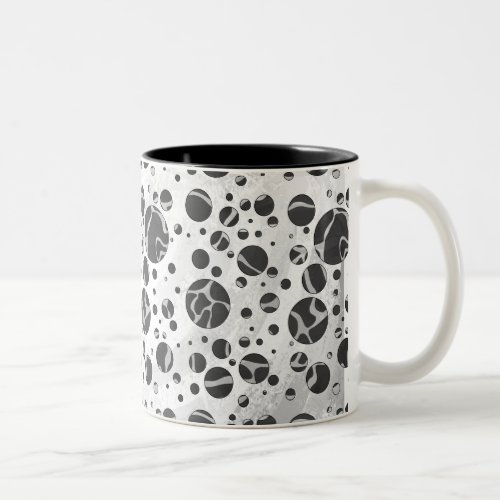 Giraffe Polka Dot Black and Light Gray Print Two_Tone Coffee Mug