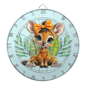Giraffe Polka Dot Bow Dart Board