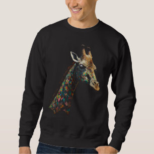 Giraffe Polygon Artwork  Animal Giraffe Sweatshirt