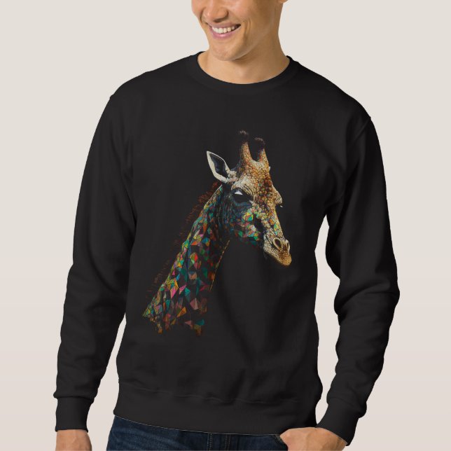 Giraffe Polygon Artwork  Animal Giraffe Sweatshirt (Front)