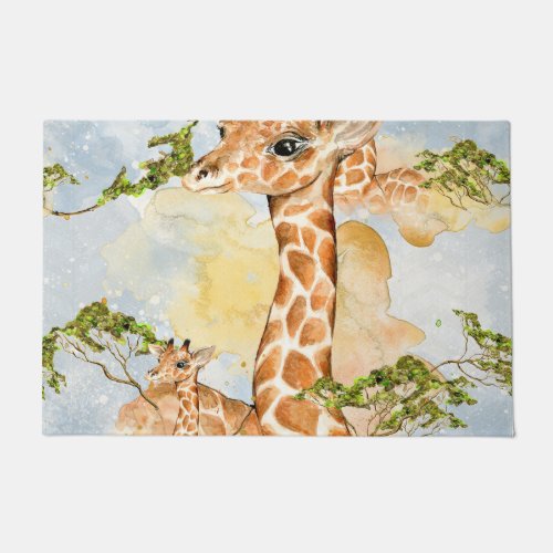 Giraffe Portrait Animal Picture Doormat