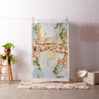 Giraffe Portrait Animal Picture Fabric