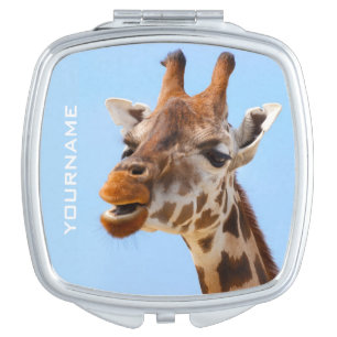 Giraffe Portrait custom pocket mirror