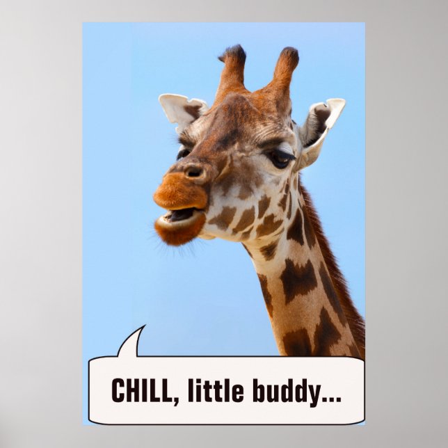 Giraffe Portrait customizable text poster (Front)