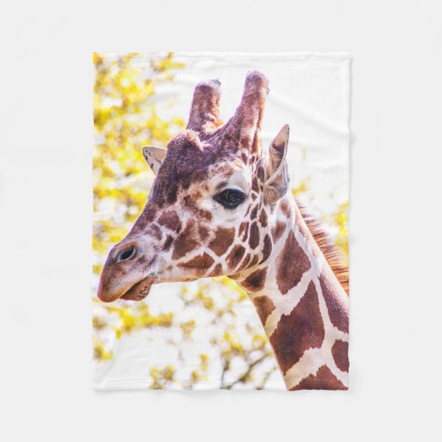 Giraffe Portrait Fleece Blanket (Front)