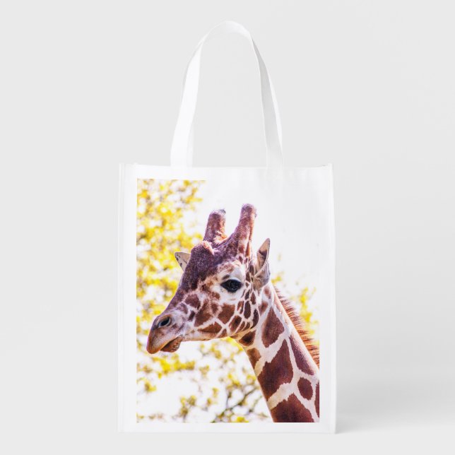 Giraffe Portrait Grocery Bag (Front)