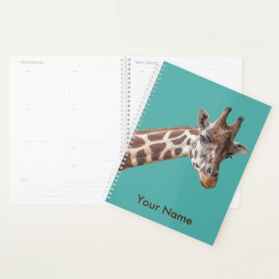 Giraffe Portrait Personalized Name Planner