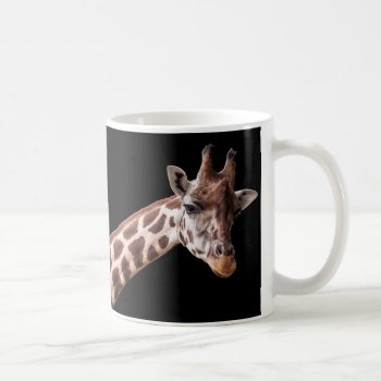 Giraffe Portrait Photo On Black Coffee Mug by stdjura at Zazzle