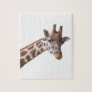 Giraffe Portrait Photo on White Jigsaw Puzzle