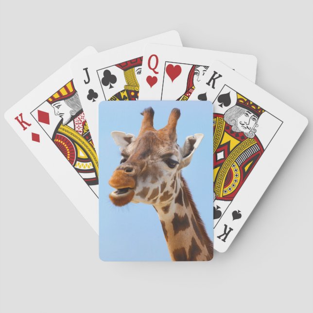 Giraffe Portrait playing cards (Back)