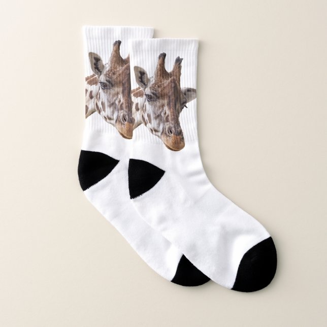 Giraffe Portrait Safari Animal  Socks (Pair)