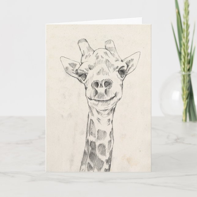 Giraffe Portrait Sketch Card (Front)