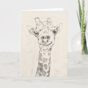 Giraffe Portrait Sketch Card