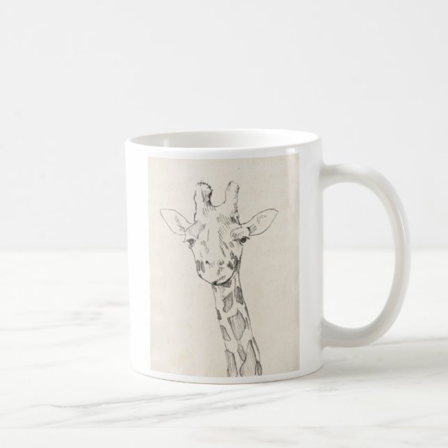Giraffe Portrait | Sketch Coffee Mug (Right)
