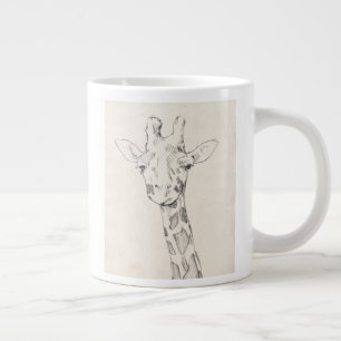 Giraffe Portrait Sketch Giant Coffee Mug