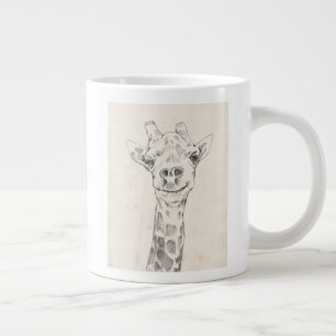 Giraffe Portrait Sketch Giant Coffee Mug
