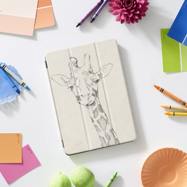 Giraffe Portrait | Sketch iPad Pro Cover (Desk)