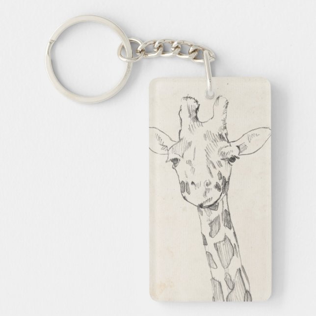 Giraffe Portrait | Sketch Keychain (Front)