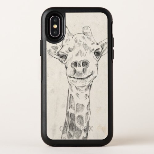 Giraffe Portrait Sketch OtterBox Symmetry iPhone X Case