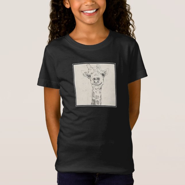 Giraffe Portrait Sketch T-Shirt (Front)