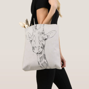 Giraffe Portrait   Sketch Tote Bag