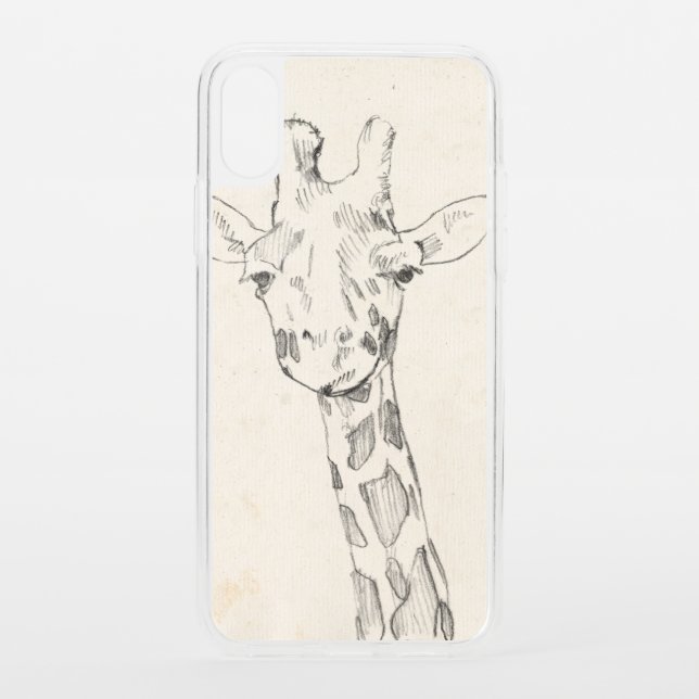 Giraffe Portrait | Sketch Uncommon iPhone Case (Back)