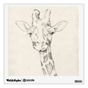 Giraffe Portrait   Sketch Wall Decal