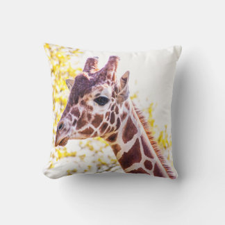 Giraffe Portrait Throw Pillow
