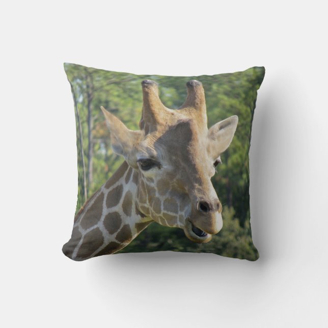 Giraffe Portrait Throw Pillow (Front)