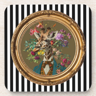 Giraffe Portrait Wall Art Beverage Coaster
