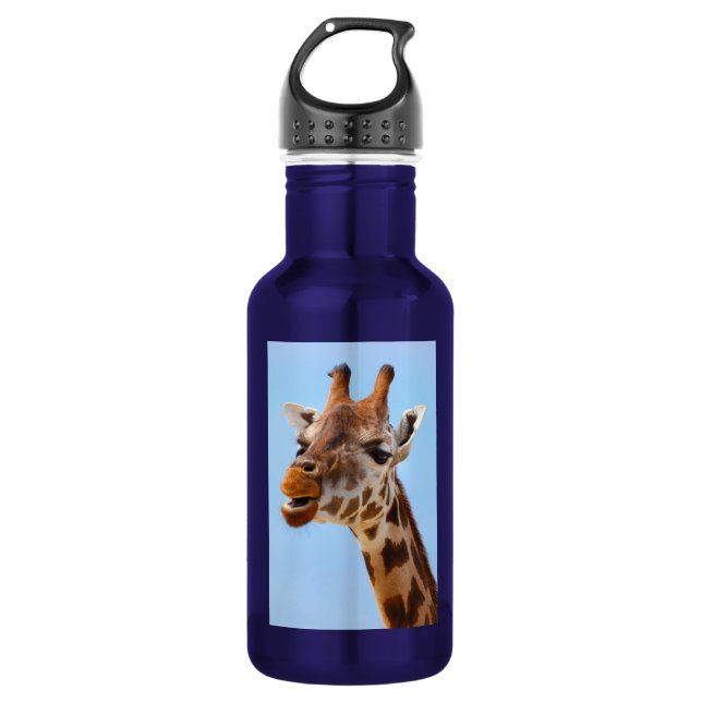 Giraffe Portrait Water Bottle (Front)