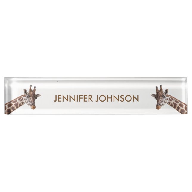 Giraffe Portraits Personalized Name Desk Name Plate (Front)