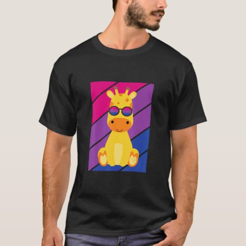 Giraffe Pride Bisexual Flag LGBTQ Proud Ally Pride T_Shirt