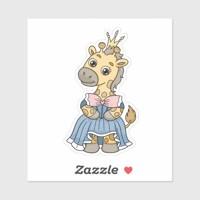 Giraffe Princess Sticker (Sheet)