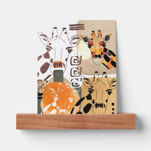 Giraffe Print Abstract Wild Animal Warm Earth Tone Picture Ledge