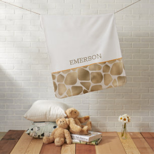 Giraffe Print Animal New Baby Name Fun Chic Blanket