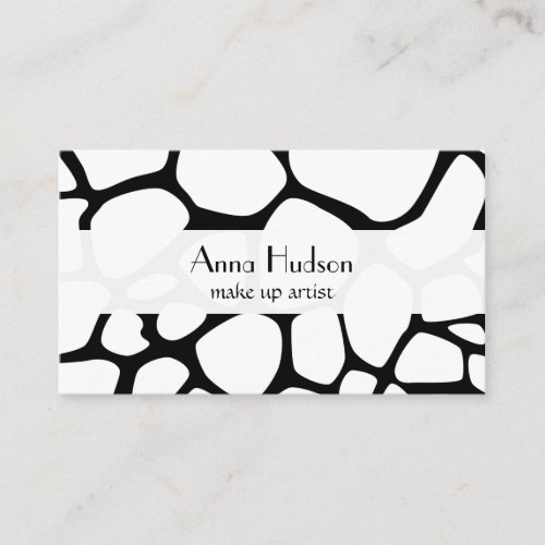 Animal Print (Giraffe Pattern) - Black Blue White Business Card Template
