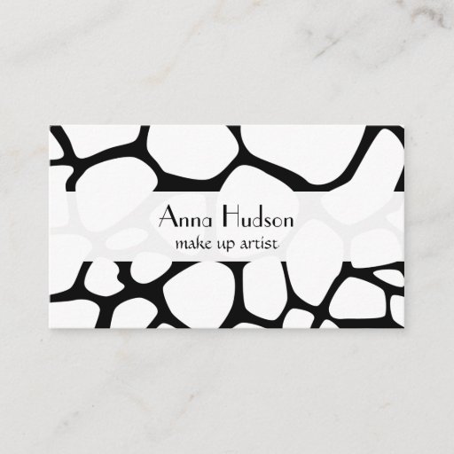 Customizable Animal Print (Giraffe Pattern) - Black Blue White Business Card Template