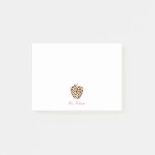 Giraffe Print Apple Teacher Post-it Notes