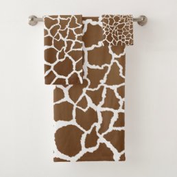 Giraffe print bath towel set