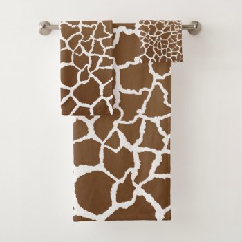 Giraffe Print Bath Towel Set by stickywicket at Zazzle