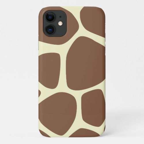 Giraffe Print Brown Giraffe Animal Print Jungle iPhone 11 Case