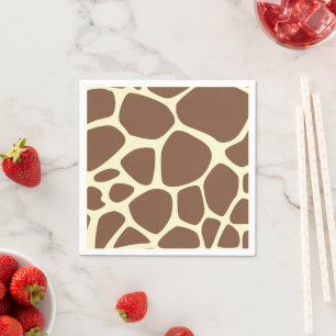 Giraffe Print, Brown Giraffe, Animal Print, Jungle Paper Napkins